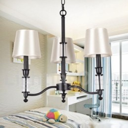 3 Light Black Retro Contemporary Candle Style Chandelier