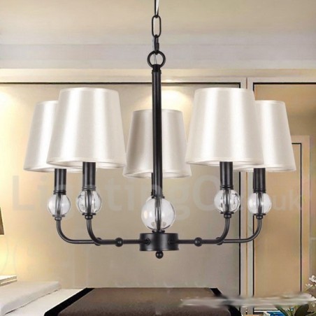 5 Light Rustic Retro Black Contemporary Candle Style Chandelier 5 Light Rustic Retro Black Contemporary Candle Style Chandelier