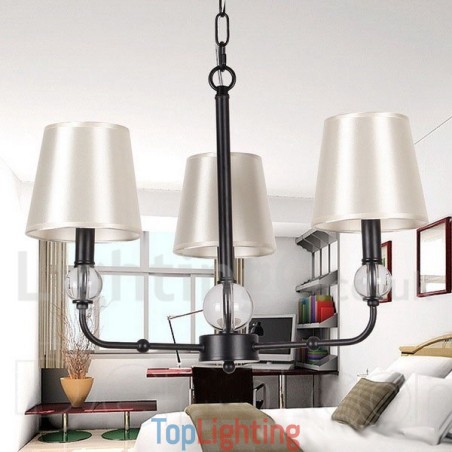 3 Light Retro Black Contemporary Candle Style Chandelier 3 Light Retro Black Contemporary Candle Style Chandelier