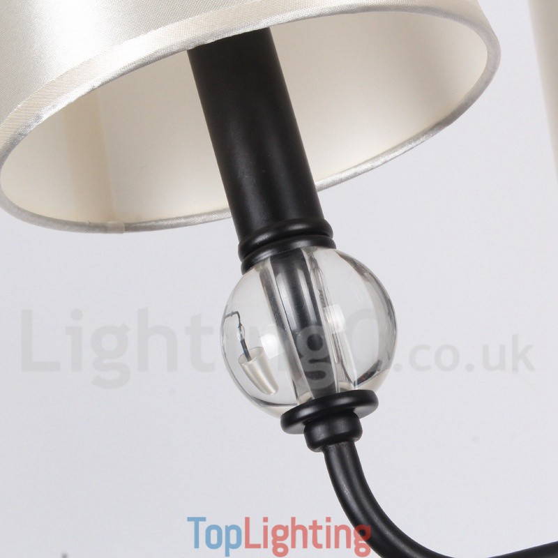 3 Light Retro Black Contemporary Candle Style Chandelier