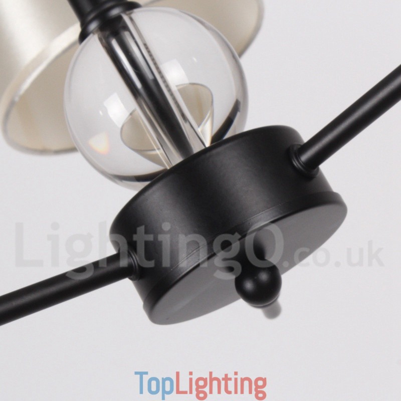 3 Light Retro Black Contemporary Candle Style Chandelier
