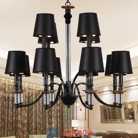 12 Light Black Retro Candle Style Chandelier 12 Light Black Retro Candle Style Chandelier