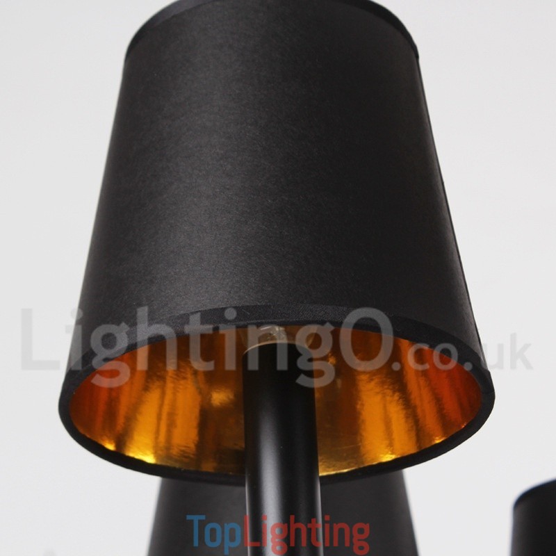 12 Light Black Retro Candle Style Chandelier