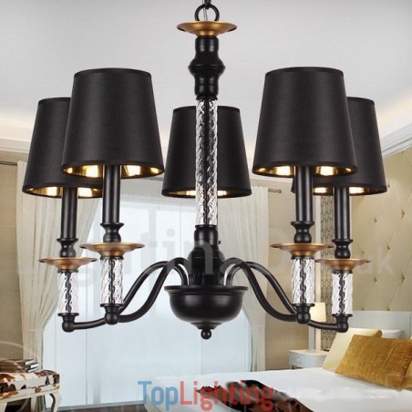 5 Light Black Retro Candle Style Chandelier 5 Light Black Retro Candle Style Chandelier