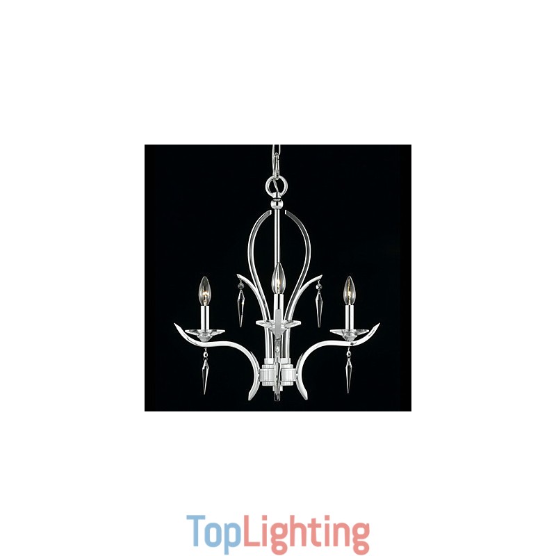 Candle Featured Crystal Chandelier with 3 Lights in Purple