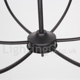8 Light Retro Black Contemporary Candle Style Chandelier