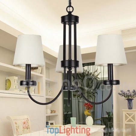 3 Light Retro Contemporary Black Candle Style Chandelier 3 Light Retro Contemporary Black Candle Style Chandelier