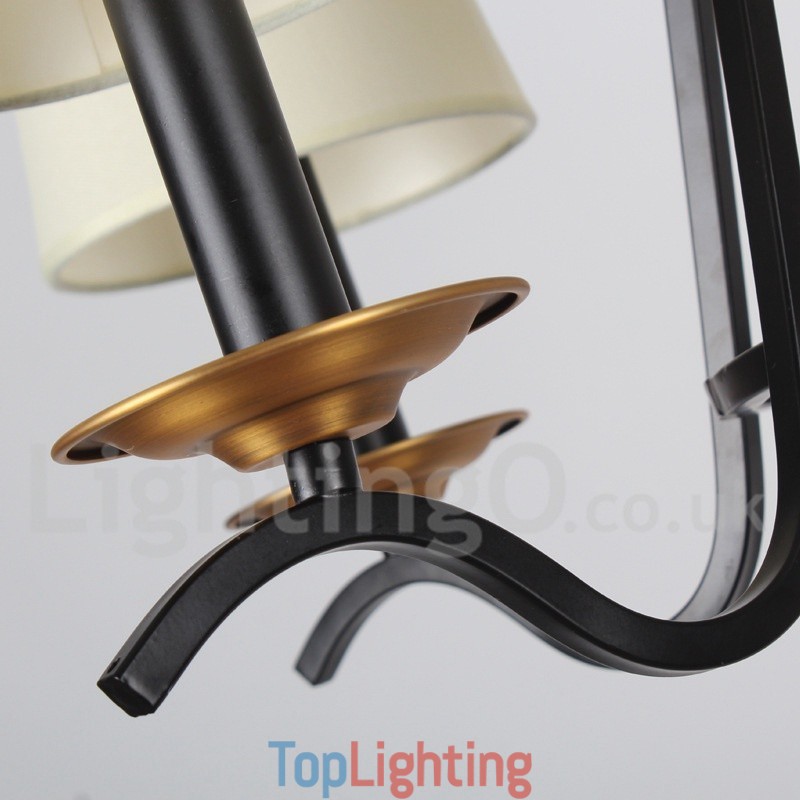 5 Light Black Retro Contemporary Candle Style Chandelier