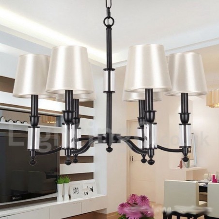 6 Light Black Retro Contemporary Candle Style Chandelier 6 Light Black Retro Contemporary Candle Style Chandelier