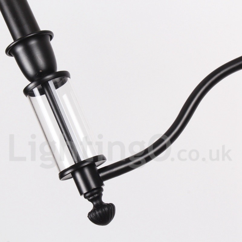 6 Light Black Retro Contemporary Candle Style Chandelier