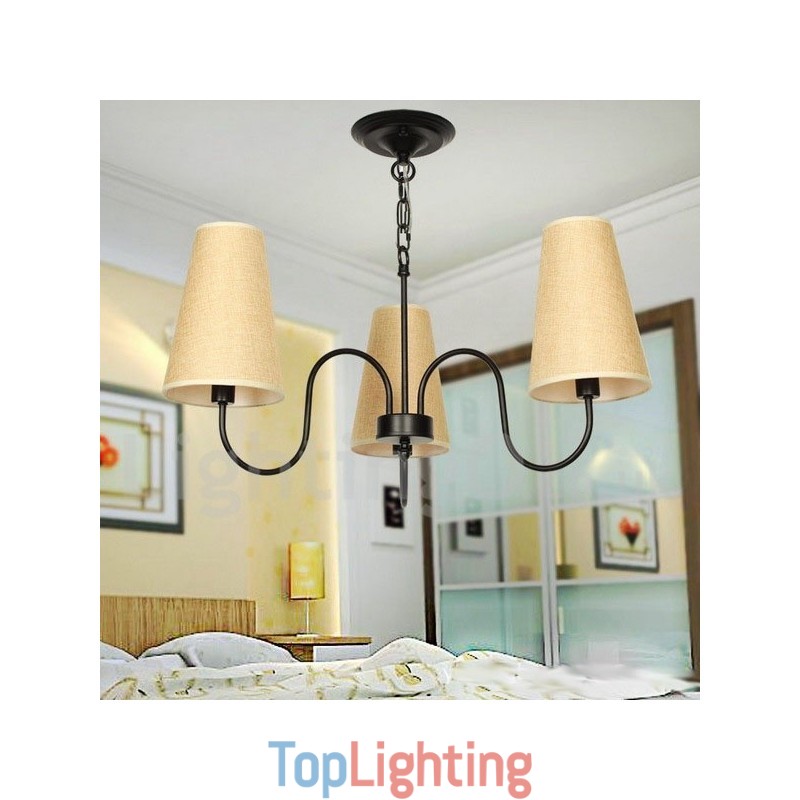3 Light Retro Mediterranean Style Candle Style Chandelier