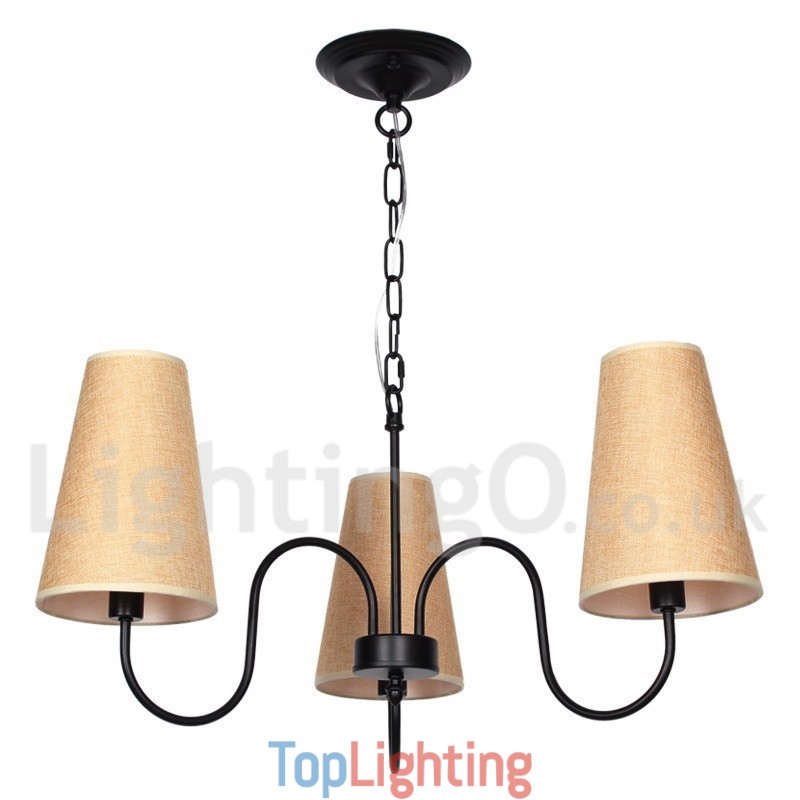 3 Light Retro Mediterranean Style Candle Style Chandelier