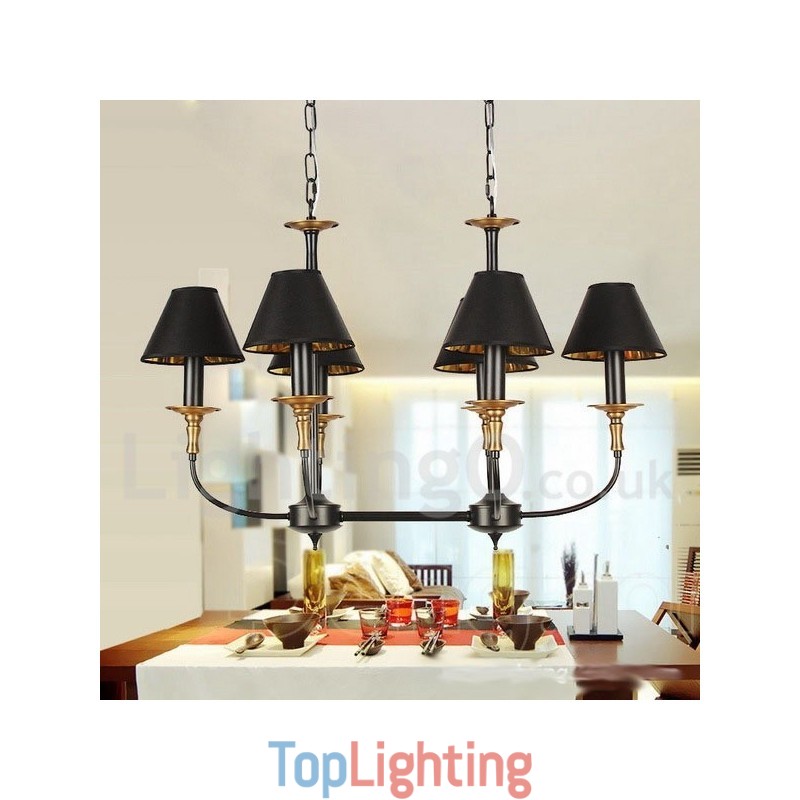 6 Light Retro Contemporary Candle Style Chandelier
