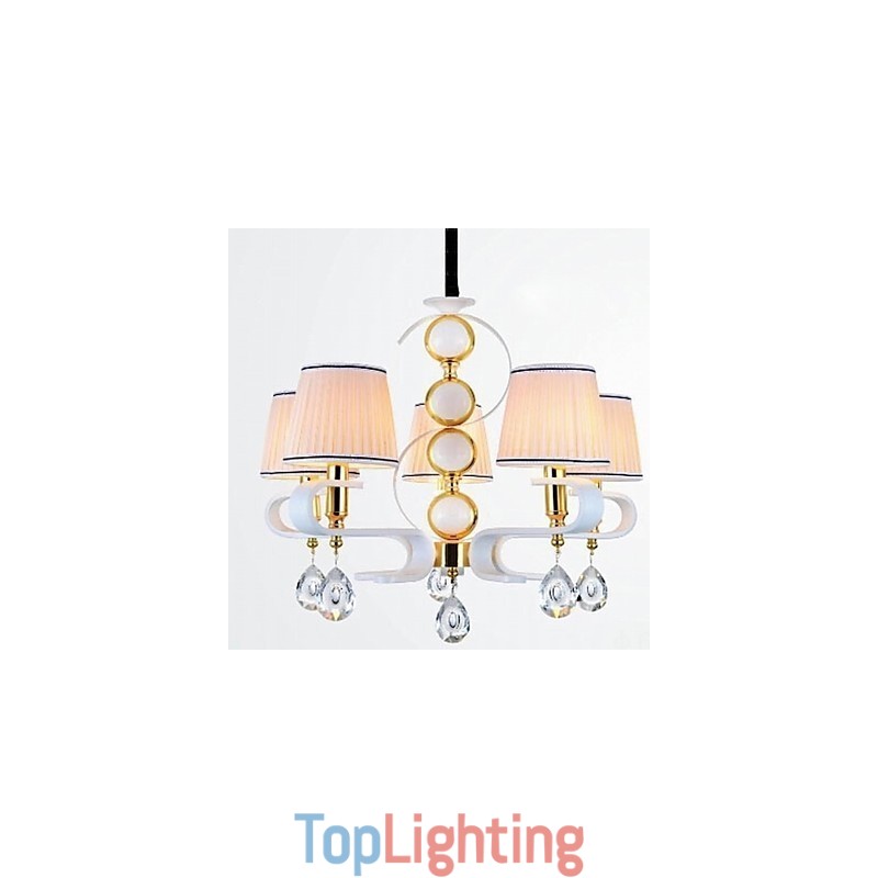 Fabric Chandelier 5 Light Modern Minimalist High Grade Lamp