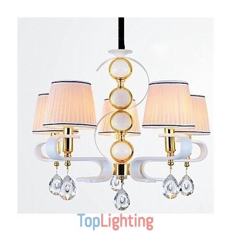 Fabric Chandelier 5 Light Modern Minimalist High Grade Lamp Fabric Chandelier 5 Light Modern Minimalist High Grade Lamp
