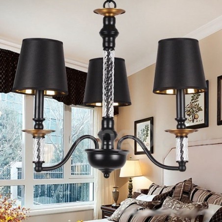 3 Light Black Retro Candle Style Chandelier 3 Light Black Retro Candle Style Chandelier