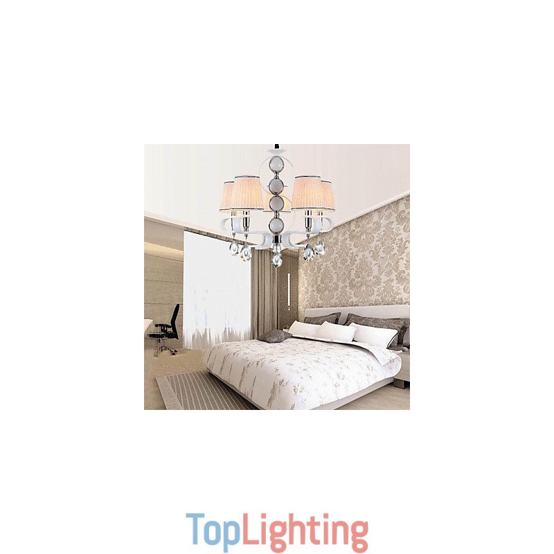 Fabric Chandelier 5 Light Modern Minimalist High Grade Lamp