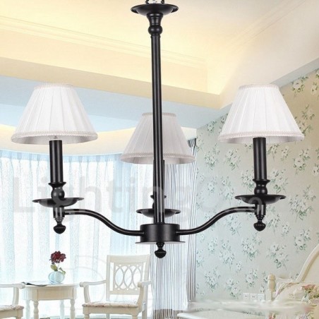3 Light Retro Contemporary Black Candle Style Chandelier 3 Light Retro Contemporary Black Candle Style Chandelier