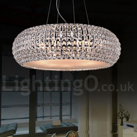 Modern K9 Crystal Ceiling Pendant Light Indoor Chandelier Drum Lighting Lamps Fixtures Modern K9 Crystal Ceiling Pendant Light Indoor Chandelier Drum Lighting Lamps Fixtures