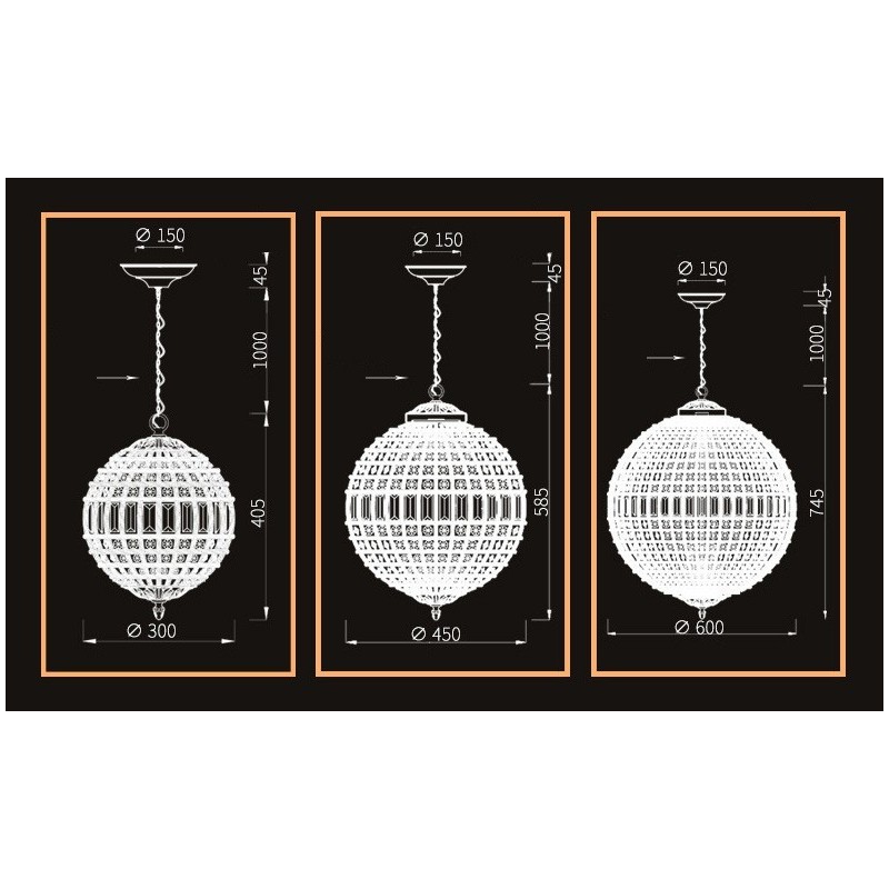 Globe Modern K9 Crystal Ceiling Pendant Light Indoor Chandelier Drum Lighting Lamps Fixtures