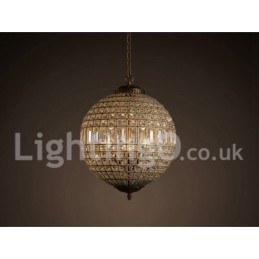 Globe Modern K9 Crystal Ceiling Pendant Light Indoor Chandelier Drum Lighting Lamps Fixtures