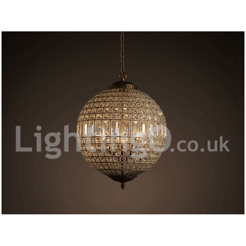 Globe Modern K9 Crystal Ceiling Pendant Light Indoor Chandelier Drum Lighting Lamps Fixtures