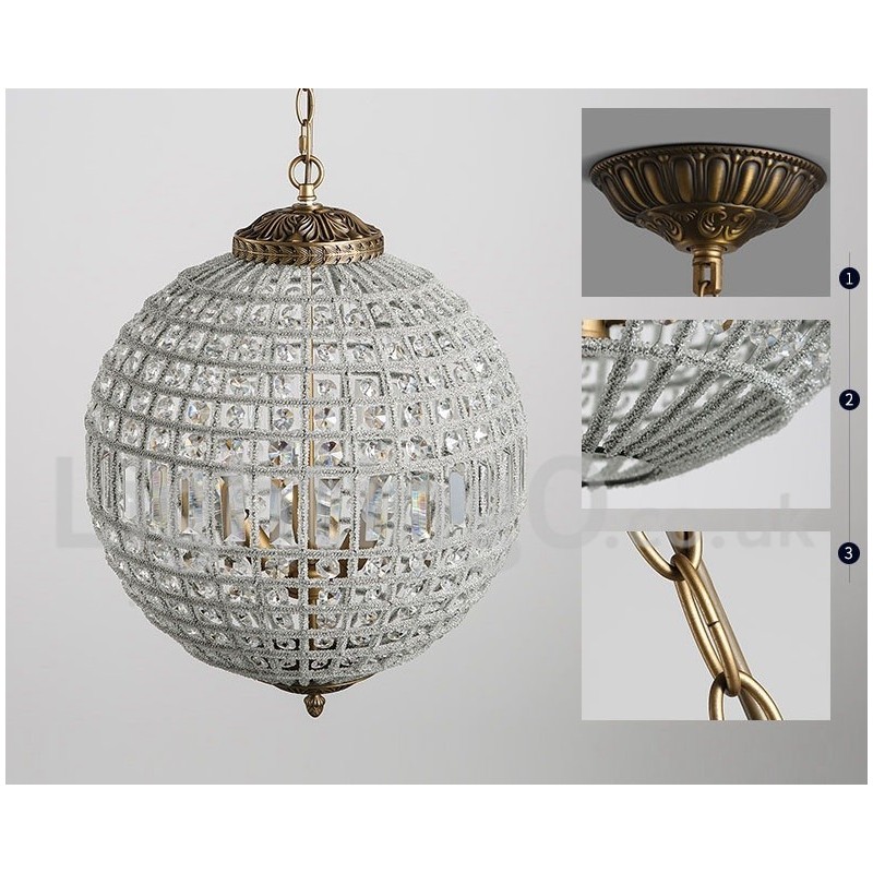Globe Modern K9 Crystal Ceiling Pendant Light Indoor Chandelier Drum Lighting Lamps Fixtures