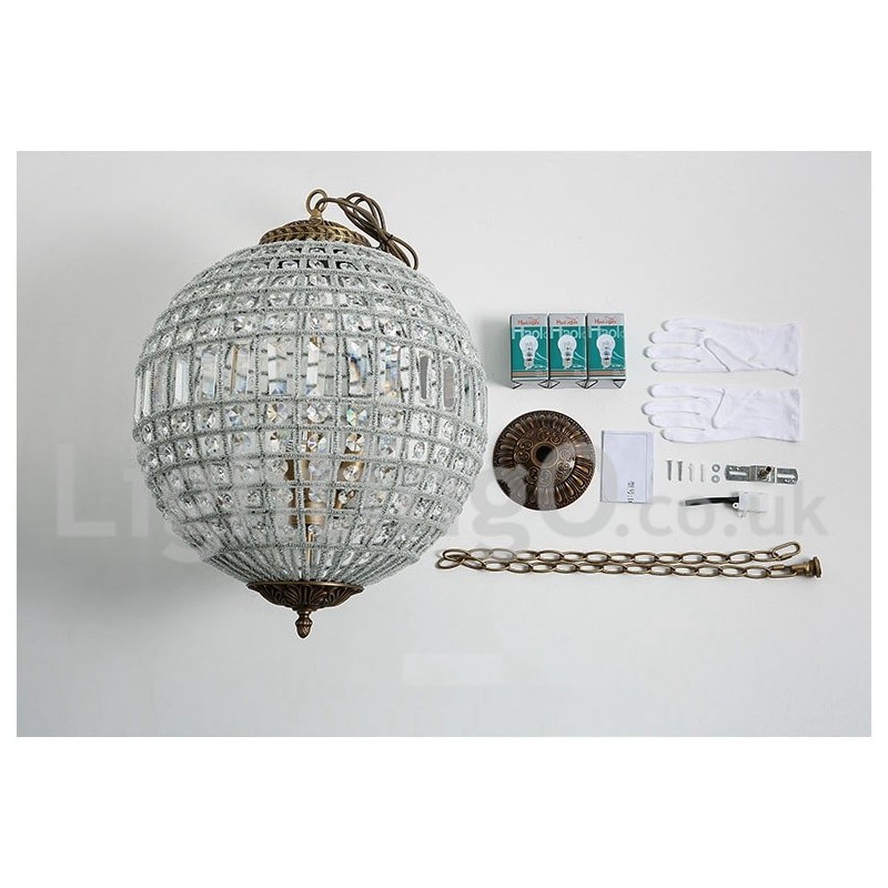 Globe Modern K9 Crystal Ceiling Pendant Light Indoor Chandelier Drum Lighting Lamps Fixtures