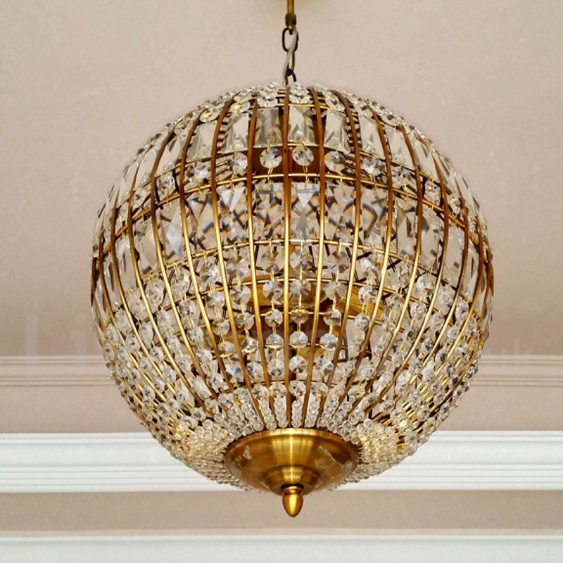 Globe Modern K9 Crystal Ceiling Pendant Light Indoor Chandelier Lighting Lamps Fixtures