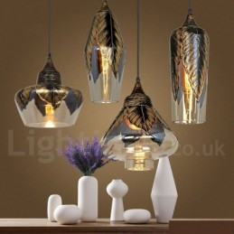 European Retro Glass Pendant Light Lounge Pendant Lamp