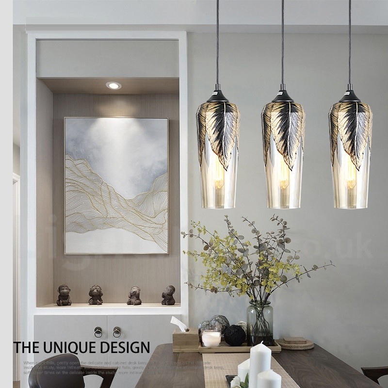 European Retro Glass Pendant Light Lounge Pendant Lamp