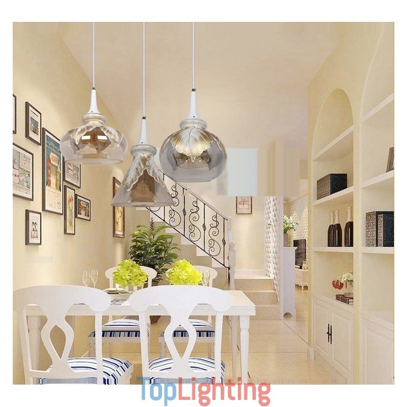 European Modern Contemporary Lounge Glass Pendant Light