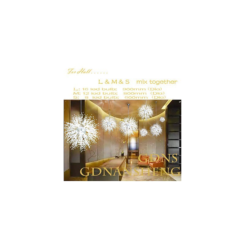 Firework Pendant Light Stainless Steel Dandelion