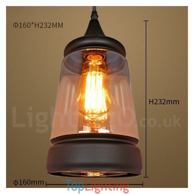 European Retro Lounge Glass Pendant Light
