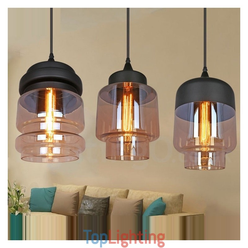 Rustic Glass Pendant Light European Lounge Pendant Lamp