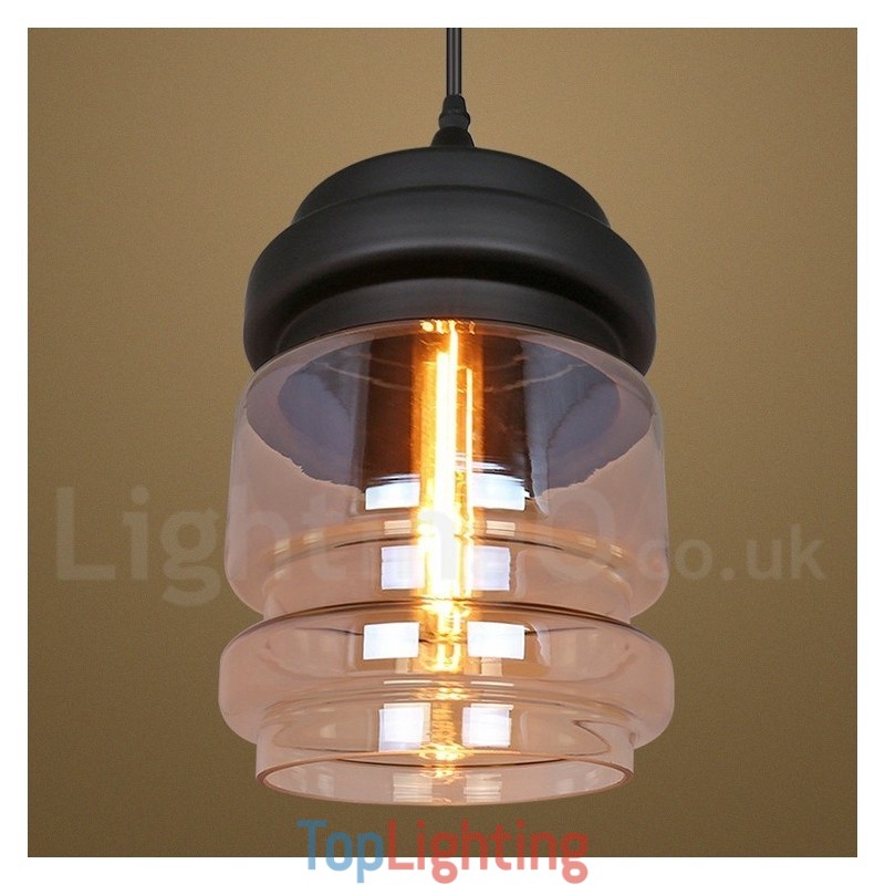 Rustic Glass Pendant Light European Lounge Pendant Lamp