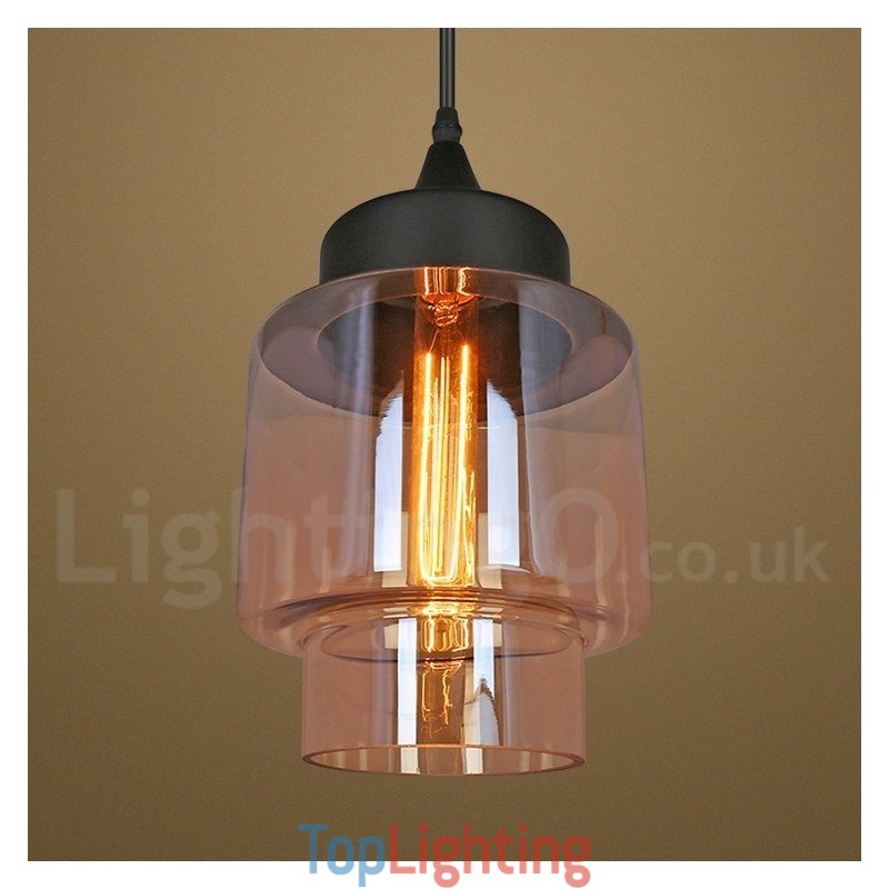 Rustic Glass Pendant Light European Lounge Pendant Lamp