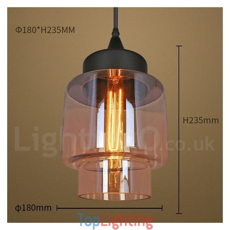 Rustic Glass Pendant Light European Lounge Pendant Lamp