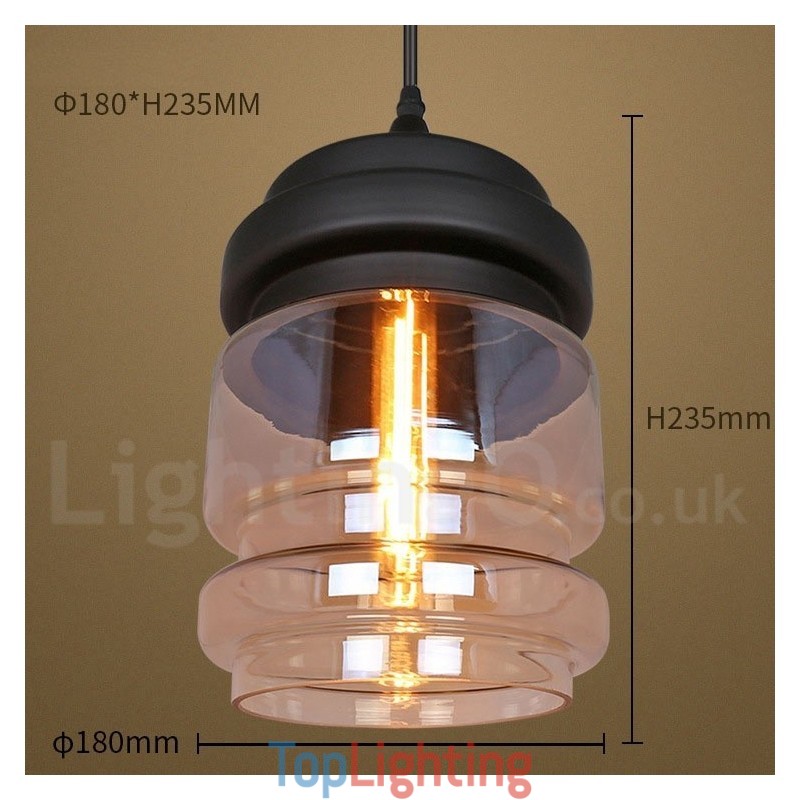 Rustic Glass Pendant Light European Lounge Pendant Lamp