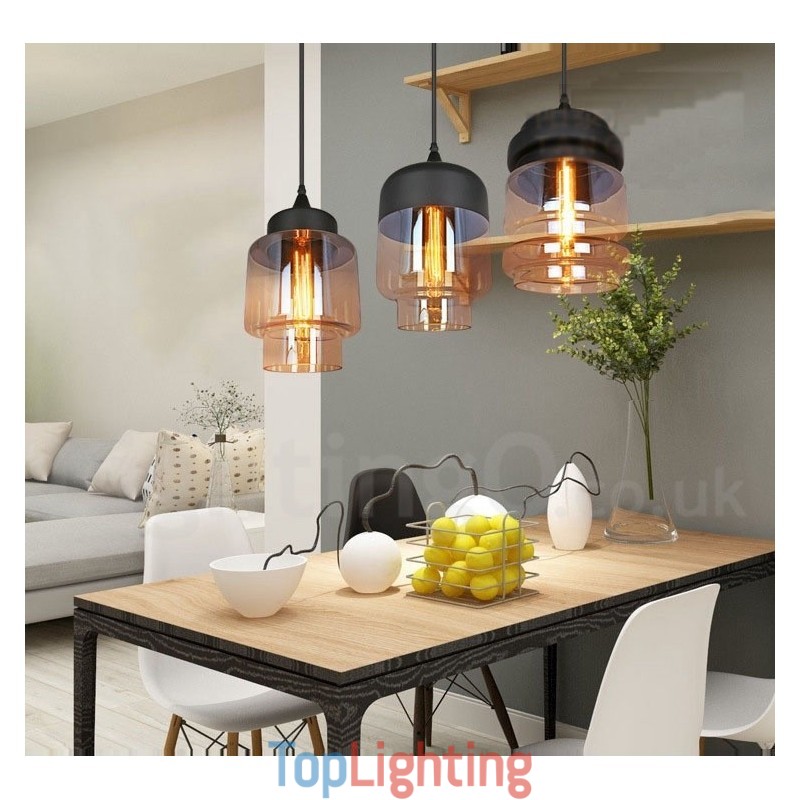 Rustic Glass Pendant Light European Lounge Pendant Lamp