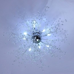 Modern Globe Crystal Chrome Metal Chandelier