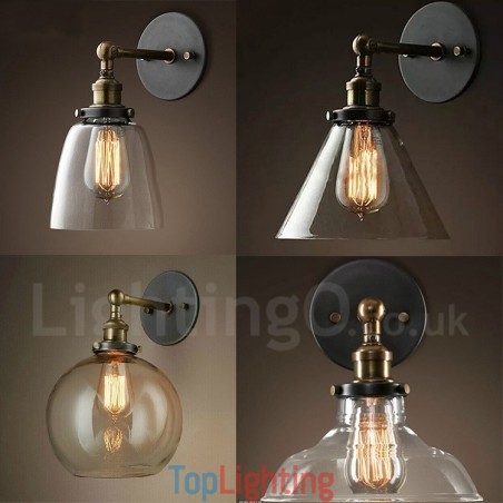 1 Light Rustic Lodge Bedroom Wall Light with Glass Shade 1 Light Rustic Lodge Bedroom Wall Light with Glass Shade