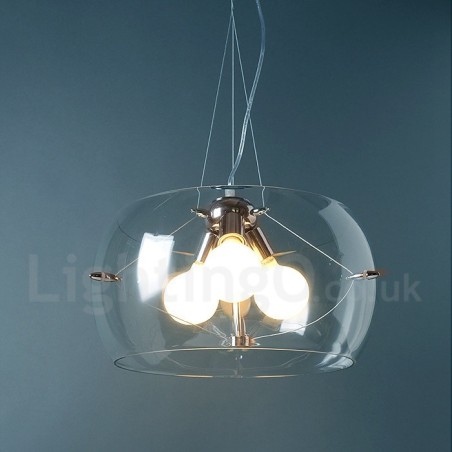 3 Light Modern Contemporary Glass Pendant Light