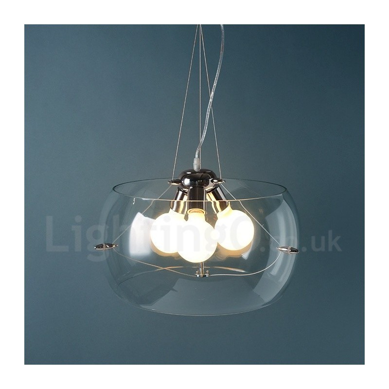 3 Light Modern Contemporary Glass Pendant Light