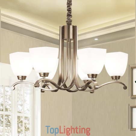 6 Light Modern Contemporary Chandelier with Glass Shade 6 Light Modern Contemporary Chandelier with Glass Shade