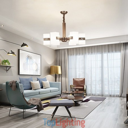 6 Light Modern Contemporary Chandelier with Glass Shade 6 Light Modern Contemporary Chandelier with Glass Shade