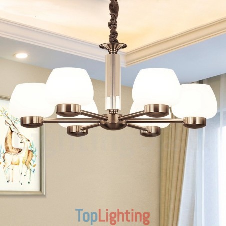 6 Light Modern Contemporary Chandelier with Glass Shade 6 Light Modern Contemporary Chandelier with Glass Shade
