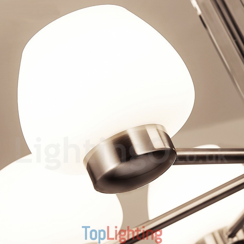 6 Light Modern Contemporary Chandelier with Glass Shade