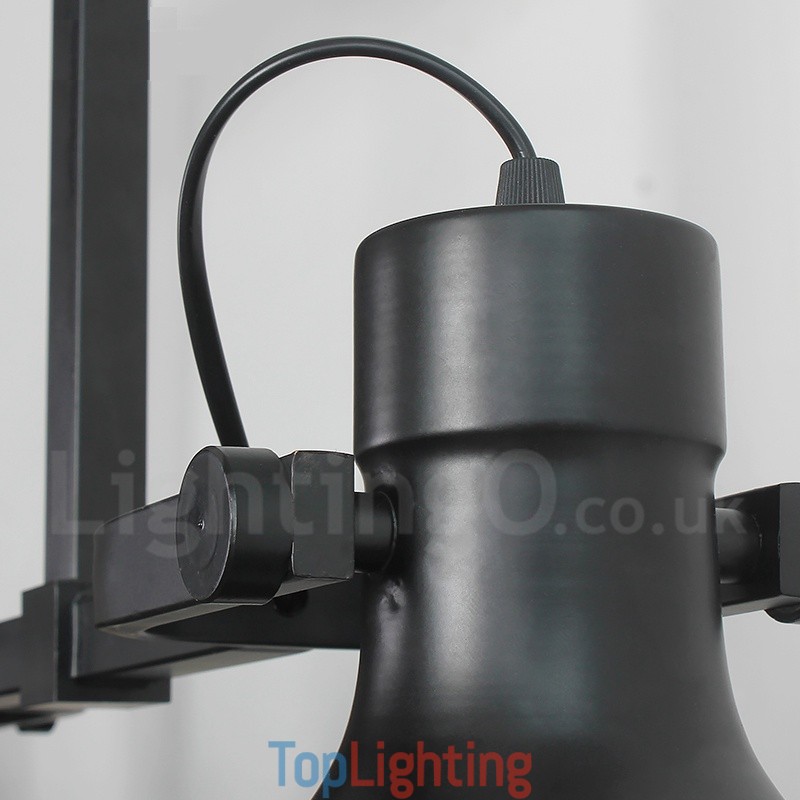 3 Light Retro Rustic Steel Pendant Light with Glass Shade