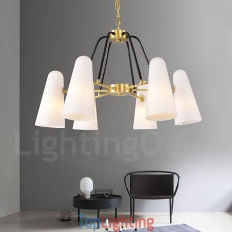6 Light Retro Rustic Luxury Brass Pendant Lamp Chandelier with Glass Shade 6 Light Retro Rustic Luxury Brass Pendant Lamp Chandelier with Glass Shade